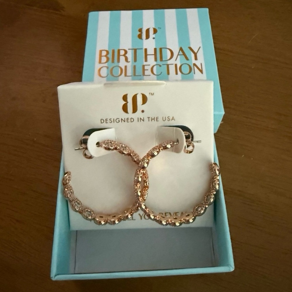 Bomb Party Rose Gold Unicorn Hoops